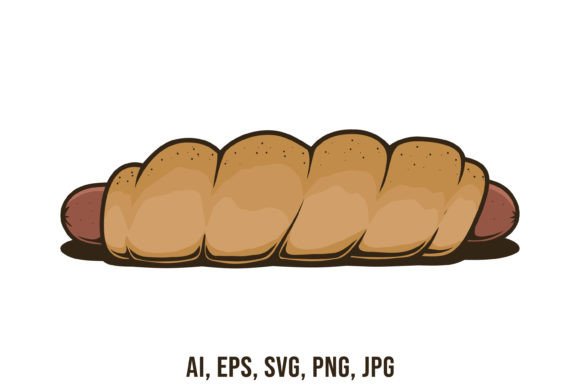 Bageldog Food Vector Drawing