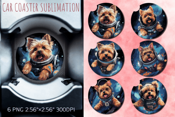Cute Astronaut Yorkshire Terrier Dog Car