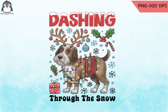 Dashing Through the Snow Dog PNG