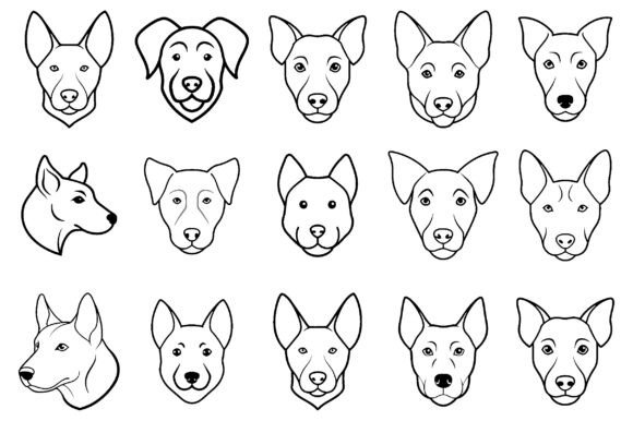 Dog Head Vector Silhouette Bundle