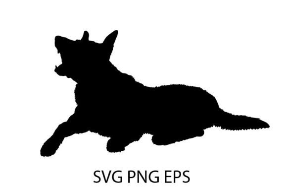 Dog is Barking Shepherd Silhouette