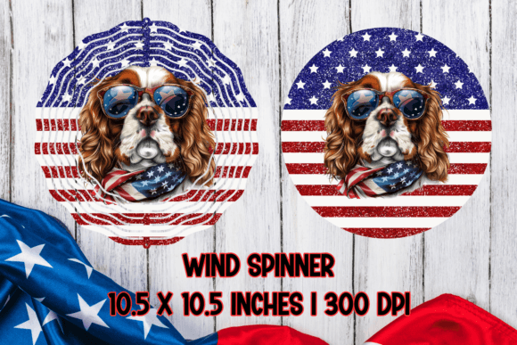 Dog Patriotic 4th of July Wind Spinner
