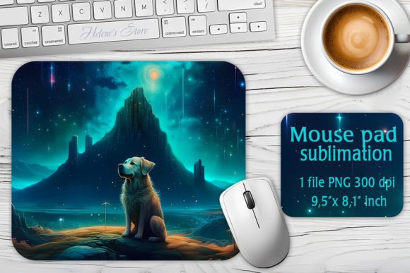 Fantasy Cosmic Dog Mouse Pad