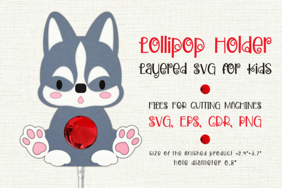 Husky Dog Lollipop Holder