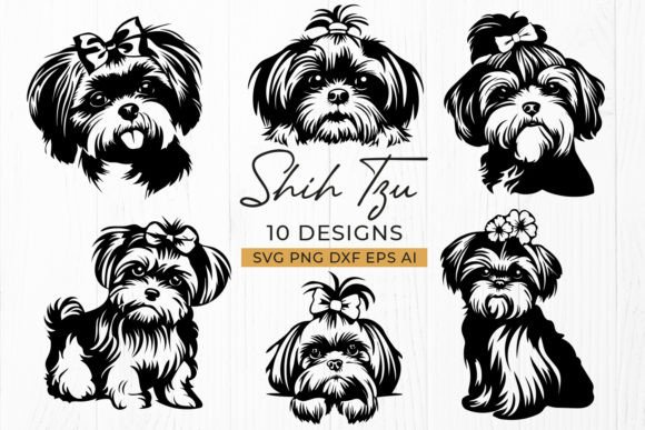 Shih Tzu SVG Bundle Cute Fluffy Dog
