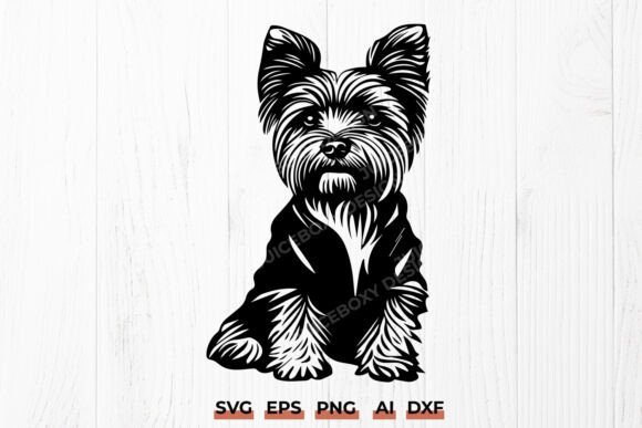 Sitting Yorkshire Terrier SVG Design