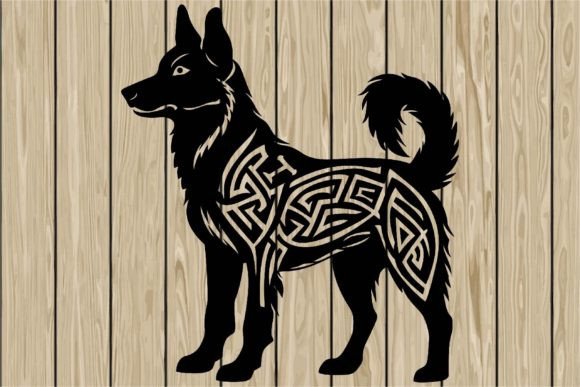 Stylish Dog Celtic Design for Embroidery