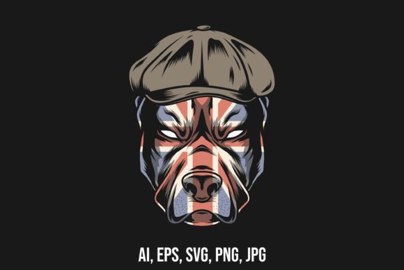 UK Pitbull Vector Drawing