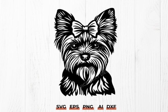 Yorkshire Terrier with Bow SVG