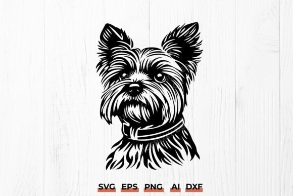 Yorkshire Terrier with Collar SVG Design